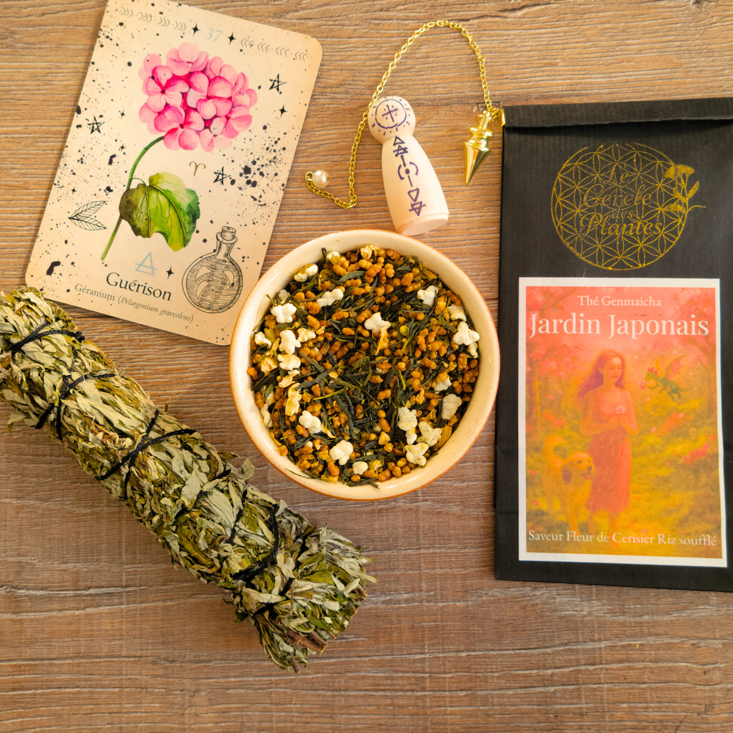 Jardin Japonais – Thé vert d’exception au riz grillé et à la rose – Équilibré & floral